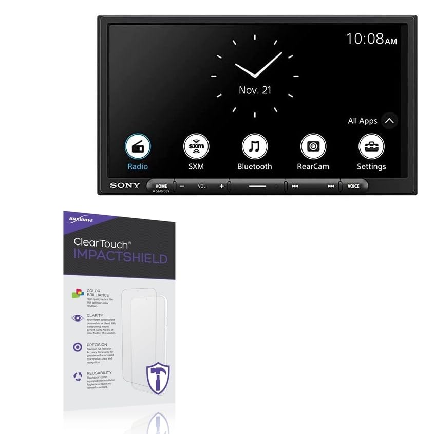 BoxWave Screen Protector Compatible with Sony XAV-AX4000 - ClearTouch ImpactShield (2-Pack), Impenetrable Screen Protector Flexible Film