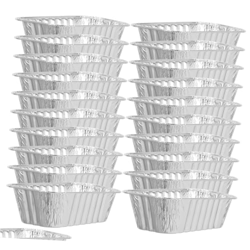 PEPLAYTAL 50 piezas Moldes Rectangulares de Aluminio para Hornear Pan y Pasteles Resistentes Altas Temperaturas Ligeros y Reutilizables para Cocina y Horno Doméstico