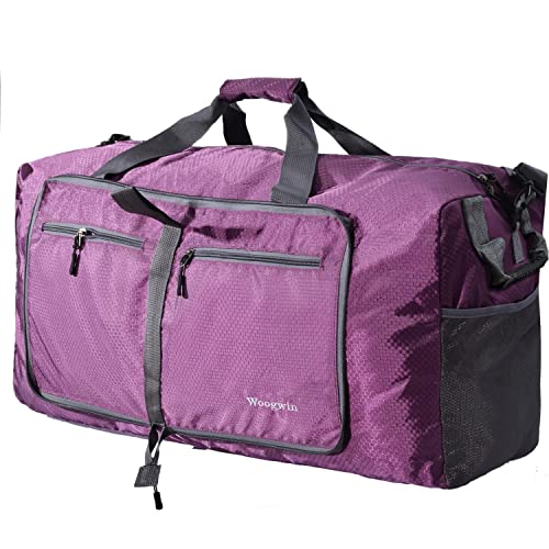 Image of Woogwin Travel Duffel Bag Large Foldable Waterproof Overnight Bag for Beach Swim Bags Pool Sports Gym
