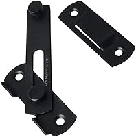 Vista 4 de Cerradura de pestillo abatible, pestillo de barra de acero inoxidable resistente, cerrojo de seguridad para puerta del hogar, ventana, puerta, Negro