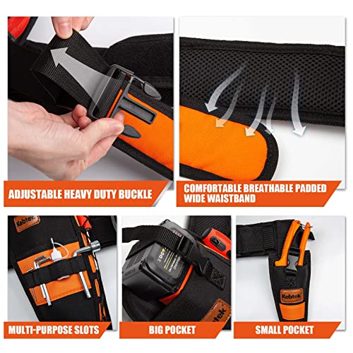 Heavy Duty Construction Tool Belt For Electri Pruning Shear Hand Pruner, Tool Pouch Tool Bag - Quick Release Buckle- Adjusts From 31 Inches To 42 Inches (Black Orange) #TOP6