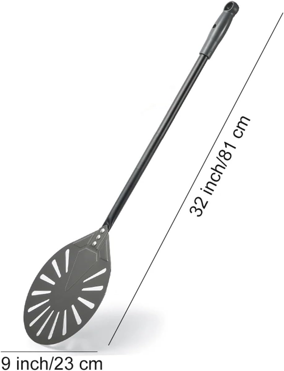 9 inch Pizza Turning Peel Hard Anodized Pizza Shovel Aluminum Alloy Detachable Handle Oven Pizza Accessories