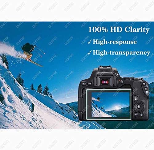 ULBTER EOS 250D Screen Protector Appliable for Canon EOS 250D DSLR Camera & Hot Shoe Cover [2+3Pack], 0.3mm 9H Hardness Tempered Glass Flim Anti-Scrach Anti-Fingerprint
