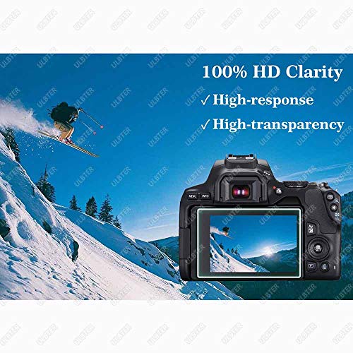 Image of ULBTER Screen Protector for Canon EOS Rebel SL3 / 250D Camera & Hot Shoe Cover, [2+3Pack] 0.3mm 9H Hardness Tempered Glass Flim Anti-Scrach Anti-Fingerprint Anti-Bubble