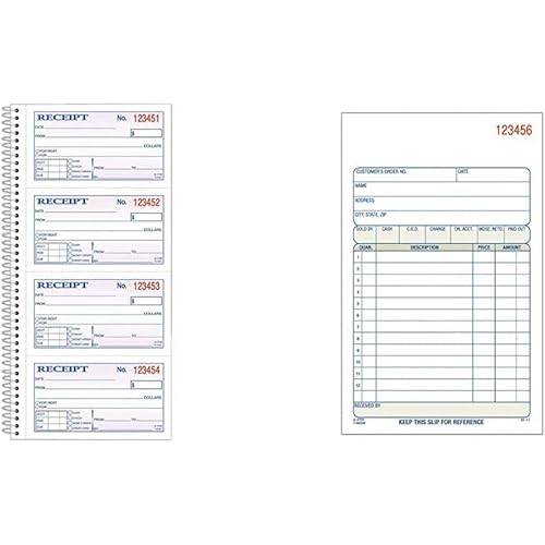Adams Money and Rent Receipt Book (SC1152) and Adams Sales Order Book (DC4705) | Receipt and Order Book Bundle