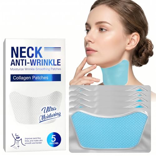 Novalisse Neck Wrinkle Patches 5 PCS Neck Tape for Neck Firming and Tightening Moisturizing and Nourishing Collagen Facial Silicone Wrinkle Patches Smooth & Firm Fine Lines