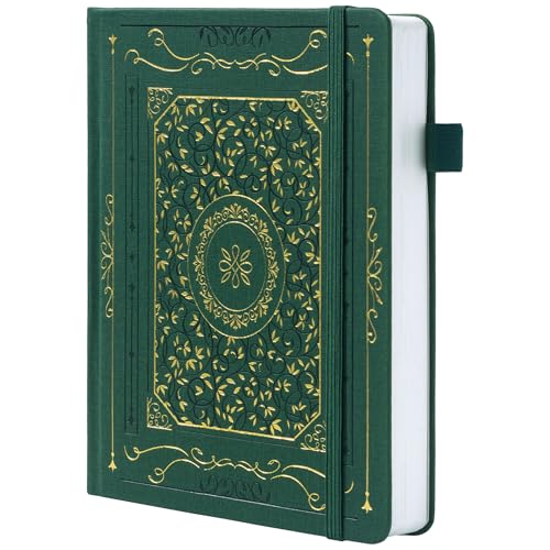 TIEFOSSI Cuaderno de cuadrícula de puntos, papel grueso de 160 g/m², tapa dura, para mujeres y hombres, 192 páginas, para viajes, escuela y oficina