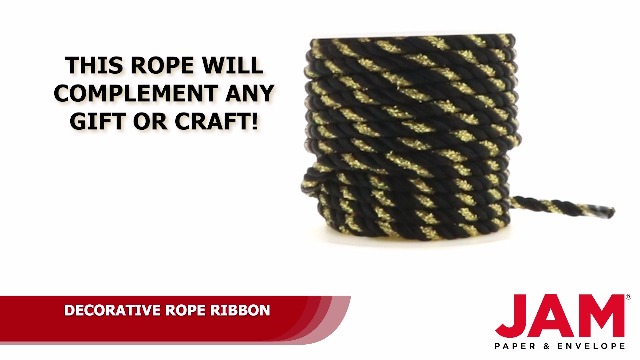 Amazon.com: JAM PAPER Decorative Rope Ribbon - Black with Gold