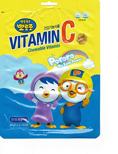 Pororo the Little Penguin Peach Flavor Chewable Candy # 60 grams (50 tabs / 1 pack)