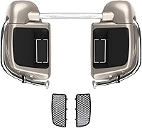 Vista 76 de Moto Onfire River Rock Gray (brillante) carenados inferiores aptos para H-D Touring Street Road King Glide FLTR 2014-2023, kits de calentadores