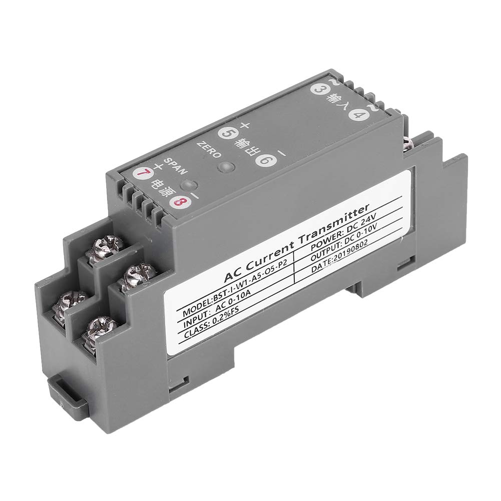 Stromsensor Wechselstrom 0-10A Eingang DC 0-10V Ausgang Typ K Stecker DIN 35mm Schiene Grau für industrielle Strommessung und Überwachung