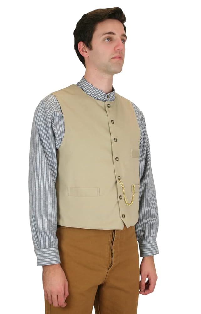 Historical Emporium Men's Cotton Casual Work Vest, Victorian