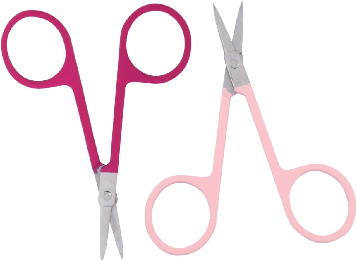 FOMIYES 4pcs Stainless Steel Eyebrow Scissors Practical Beauty Tool for Women Includes Eyebrow Trimmers and Eyelash Scissors Comfortable Grip for Precise Grooming