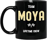 Moya - Custom Family Name Coffee Mug, Team Moya Personalized Last Name Black 11oz Ceramic Tea Cup