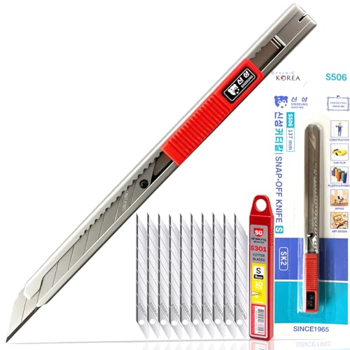 SINSEUNG 9mm Auto Lock Utility Knife with 30 Degree SK2 Snap-off...