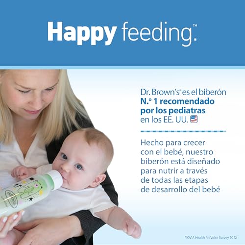 Biberon standard Dr. Brown's 250 ml vert contre les régurgitations de bébé
