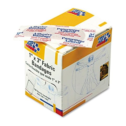 First Aid Only G122 Fabric Bandage, 100 Count, 1 X 3 Inch Cover