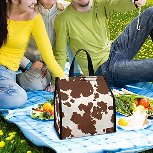 Todiyaddu Brown Cow Print Lunch Insulated Bags For Women With Shoulder Straps Waterproof Bento Box Tote Bag Reusable Lunch Box Packaging Custom School Lunch Bags #TOP6
