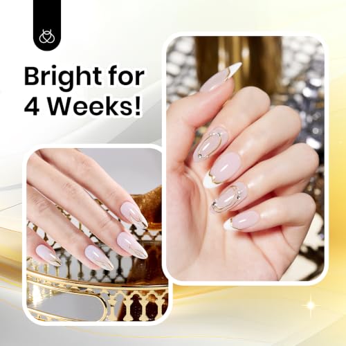 Image of Beetles Metallic Gel Nail Polish Liner Set Silver Bronze Gold 2pcs Gel Liner Nail Art French Tip 3D High-Gloss Effect for Nails Paint Design with Build in Thin Brush DIY Soak Off Uv Lamp Manicure