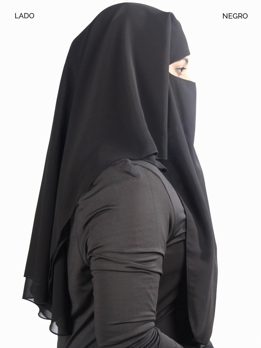 MyBatua 3 capas saudi niqab en georgette transpirable, precio al por mayor, 1 pieza velo de cara NQ-003