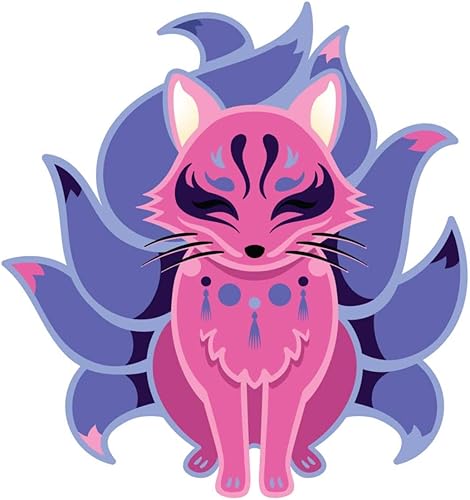 Omnisexual Kitsune Fox, bandera LGBTQ+ oculta, calcomanía de vinilo a todo color de 5 pulgadas para uso en interiores o exteriores, automóviles,