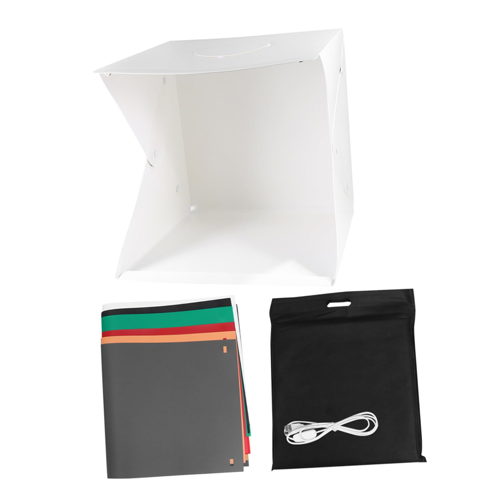 TEHAUX Mini Boîte Photo Portable Fond Photographique Blanc en PVC et Polyester Tente de Photo Pliable 40cm Lumière LED Intégrée pour Gadgets et Chaussures