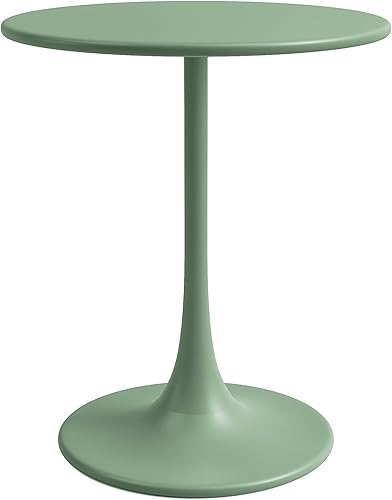 Jamesdar, Kurv Bistro mesa de 24 pulgadas, interiorexterior, AllSteel, anillo base de plástico, capacidad de peso de 150 libras, verde aloe