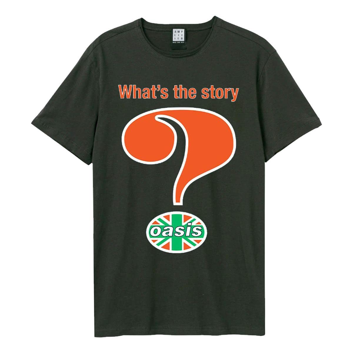 Oasis (L, Charcoal) Union Jack Question Mark Amplified T Shirt