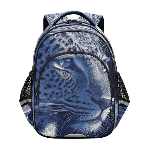 Emelivor Leopard Face Navy Kids Backpack Cute School Backpacks Toddler Bookbag Daypacks for Girls,S