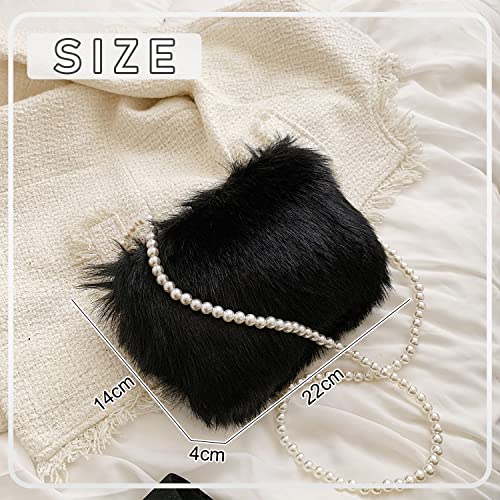 Ynport Faux Fur Bag For Women Fuzzy Evening Clutch Fluffy Feather Shoulder Purse Small Cute Furry Phone Crossbody Handbags #TOP1