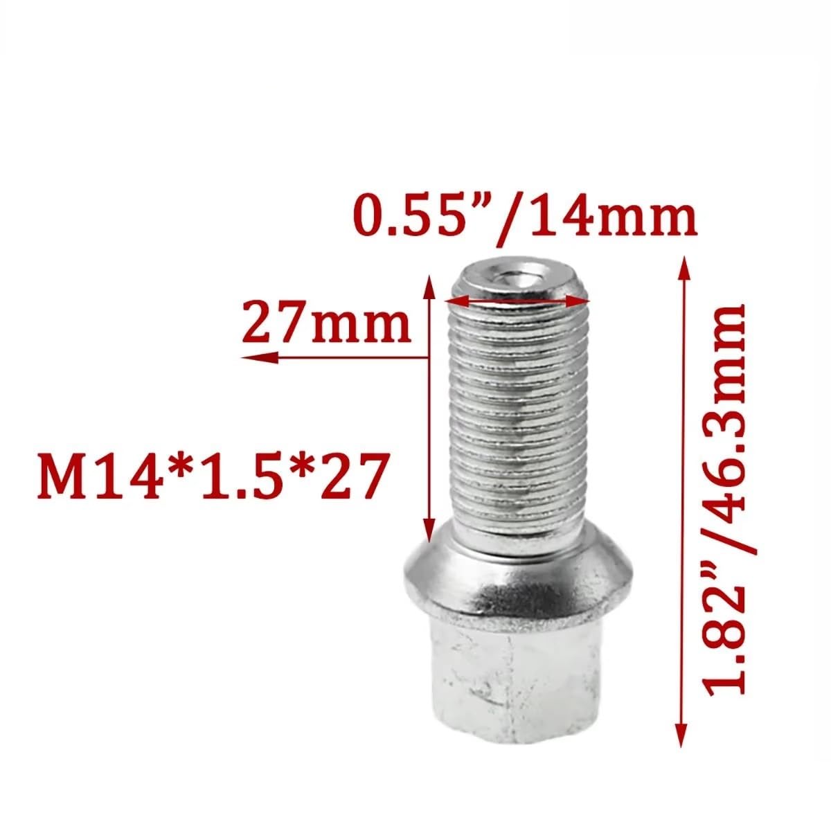 Goujons Roue Compatible Avec Skoda Pour Octavia Pour Superbes Goujons Roue Voiture M14x1.5x27 Roue Pour Jeu Boulons Écrou Moyeu Goujon De Vis De Pneu(4pcs)