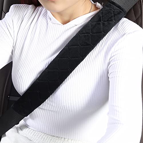SONAICHTE Seat Belt Cover Pad Car Accessories Car Seat Belt Pads Seatbelt Cushion Seatbelt Covers seat Belt Cover pad for Adults (2 Pack Black 15.5in) by SONAICHTE - Used condition - US$7.77