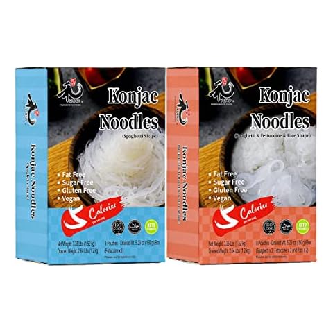 YUHO Shirataki Konjac Angel Hair Pasta and Rice Variety, Vegan, Low Calorie Food, Gluten Free, Fat Free, Keto Friendly, Low Carbs, Holiday Gifts, Healthy Diet 107.22 Oz Cover