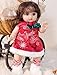 Cloveray Baby Dolls, 18 Inch Realistic Reborn Full Vinyl Baby Doll with Brown Curly Hair, Hand-Painted Freckles & Cozy Red Outfit for Girls Ages 3+, Pretend Play, Display & Collection