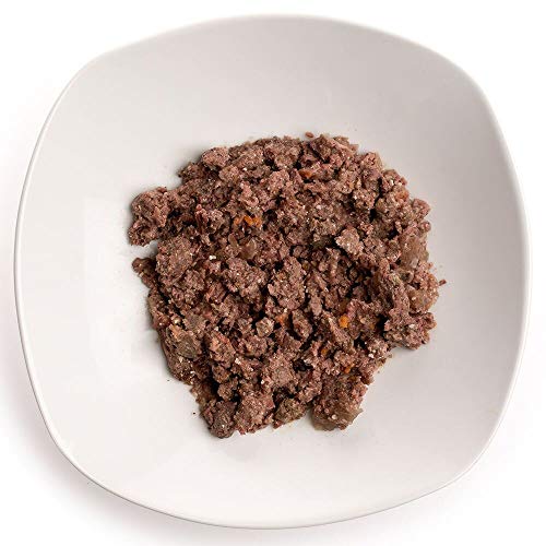 Müllers Naturhof - Kalb und Kaninchen - 6 x 800 g - Nassfutter für alle Hunderassen - getreidefrei und glutenfrei - mit Gartengemüse und Wiesenkräutern - naturnahe Rezeptur mit 65% Fleisch