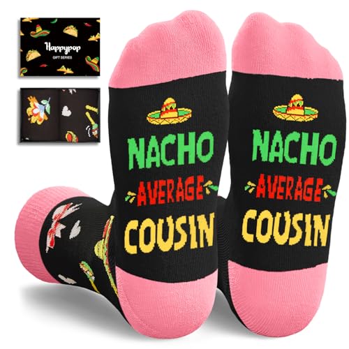 HAPPYPOP Cousin Gifts for Women - Gifts for Cousins Female, Mothers Day Socks Stocking...