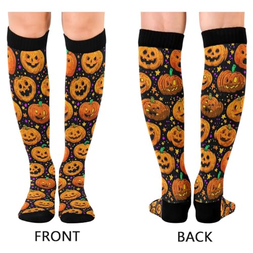 Image of Wusikd Heartbeat Symbol Compression Socks for Women and Men Circulation Black Long Socks for Athletic Running 1