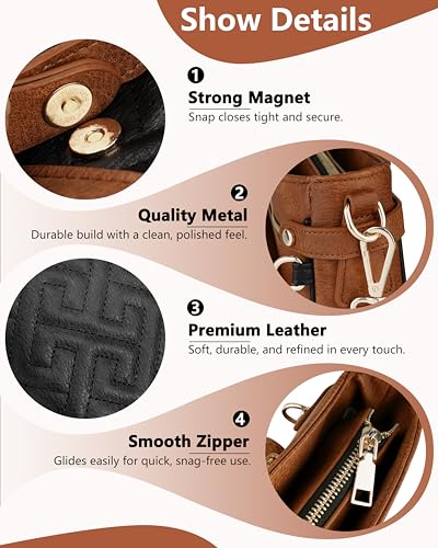 Image of Large Crossbody Bags for Women,Leather Crossbody Purse with RFID
