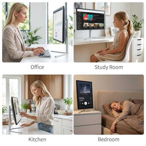 Image of Aluminum Monitor Stand with Spring-Adjustable Height, Vesa Mount with Full Tilt, Swivel & Rotation, Only for 7.7-11LB Monitor Weight Range