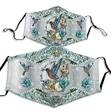 1PCS Faith Love Hope Hummingbird with Butterfly Flower Cloth Face Mask Bling Rhinestone 3D Mouth Cov