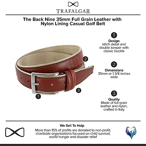Trafalgar The Back Nine 35mm Full Grain Leather with Nylon Lining Casual Golf Belt2