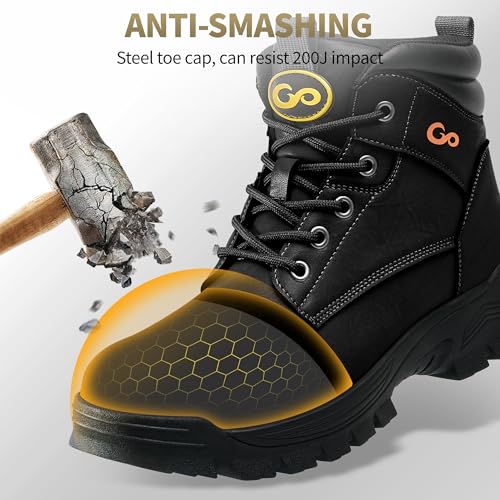 Ablanczoom Steel Toe Waterproof Work Boots for Men #TOP28