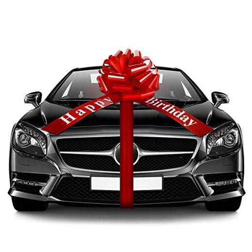 Happy Birthday Car Bow Big Car Ribbon Bow Large Gift Wrapping Bow Giant Bow for Car Decorative Huge Pull Bow for Christmas Party Birthday Car Decoration (red, 20 Inches)