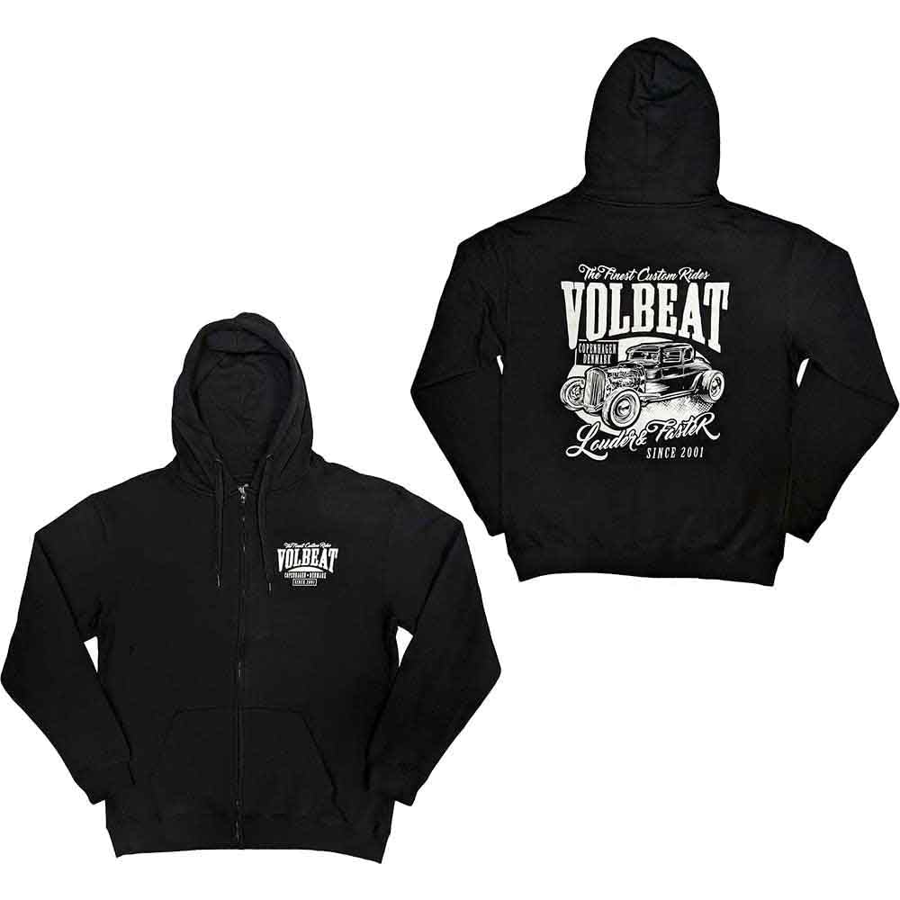 Rock Off officially licensed products Volbeat Louder and Faster Official Unisex Hoodie Hooded Top (Large) Black