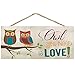 P Graham Dunn Owl You Need Is Love! Two Owls on Branch Decorative Hanging Sign - Made in USA