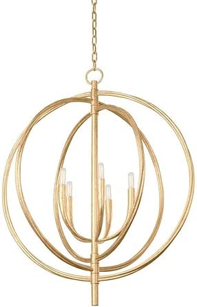 Troy Lighting Fillea - 5 Light Pendant-37.25 Inches Tall and 30 Inches Wide-Vintage Gold Leaf Finish -Traditional Installation