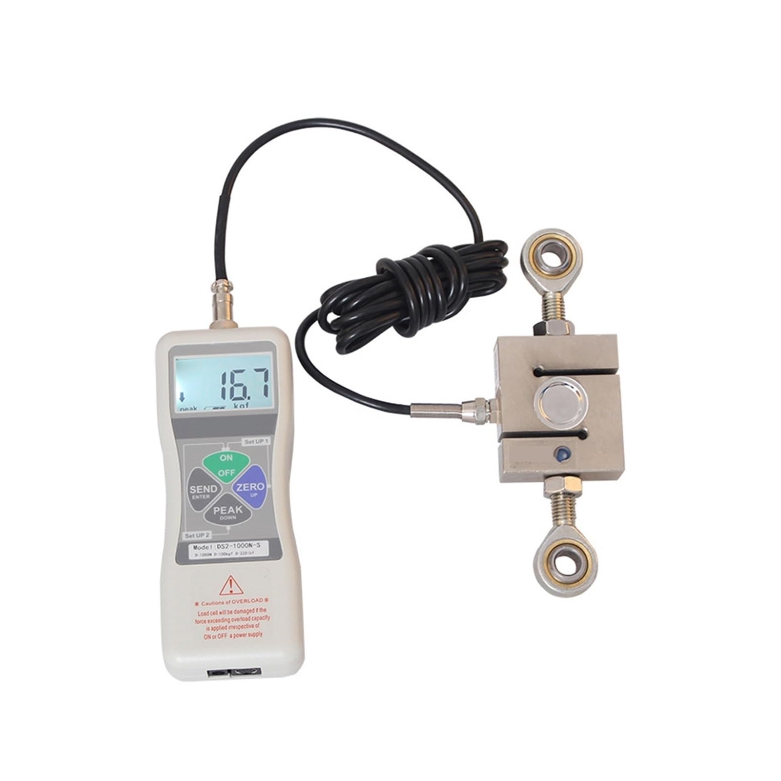 Dynamometr, DS2-S 0-5000N Wysoka precyzja wyświetlacza cyfrowego Zewnętrzny dynamometr typu push-pull S-type Cyfrowy miernik siły nacisku(DS2-S-50N)