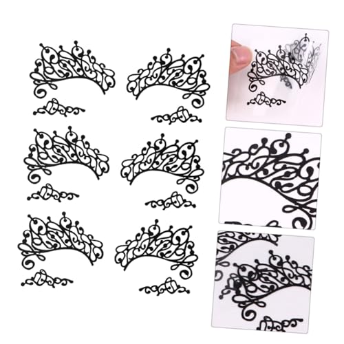 DECOMELODY 3 Pegatinas Temporales para Delineador de Ojos de Encaje Negro Maquillaje Transpirable y Seguro para Fiestas de Disfraces y