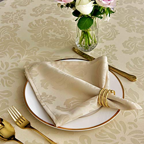 Servilletas de Tela Jacquard 20 x 20 Pulgadas Set de 4 Beige miniatura 2