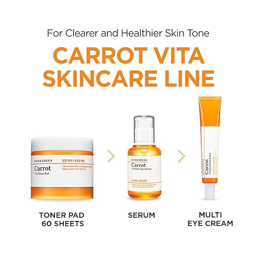 Miniatura 7 de BRING GREEN Carrot Vita - Crema para ojos y cara doble set (2 unidades)  Anti-envejecimiento, arrugas de ojos con vitaminas C, B, E, retinol,